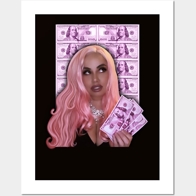 Ivetastic pink hair pink money Wall Art by Ivetastic